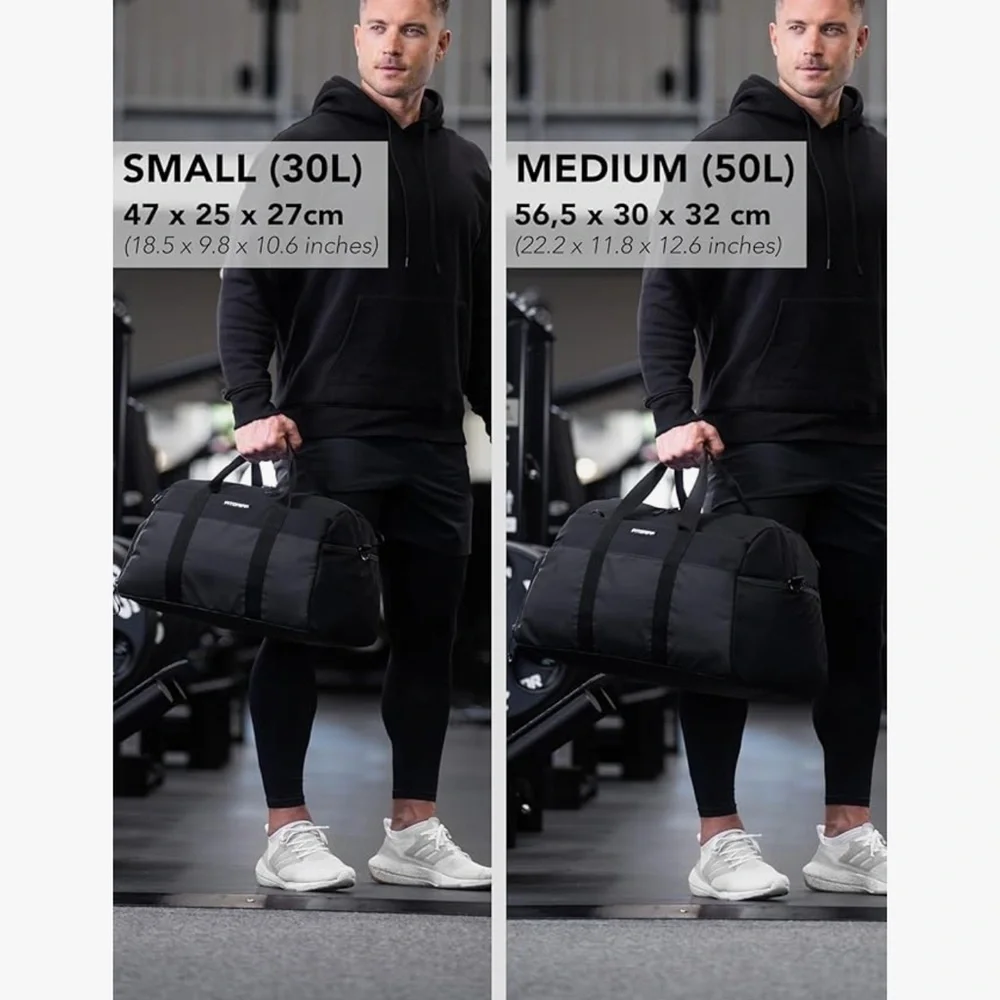 New Fitgriff Black Sports Gym V2 Duffel Bag with Shoe Compartment